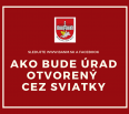 Vážení občania,
v  súvislosti s aktuálnou pandemickou situáciou bude Miestny úrad Bratislava - Nové Mesto na Junáckej č. 1 počas sviatočného obdobia od 21.12.2020 do …