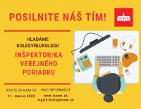 Mestská časť Bratislava-Nové Mesto hľadá záujemcov na pracovnú pozíciu inšpektor/ka verejného poriadku